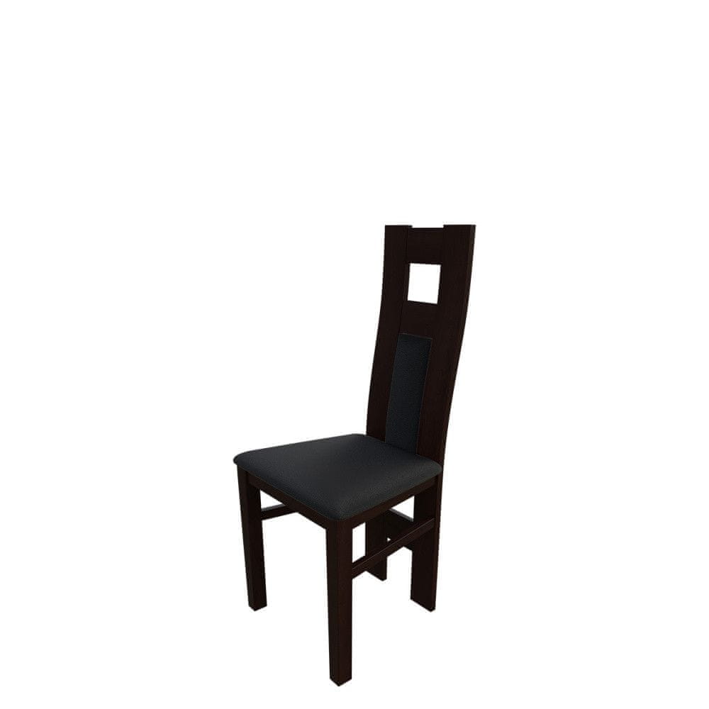 Veneti Jedálenská stolička MOVILE 20 - orech / čierna ekokoža